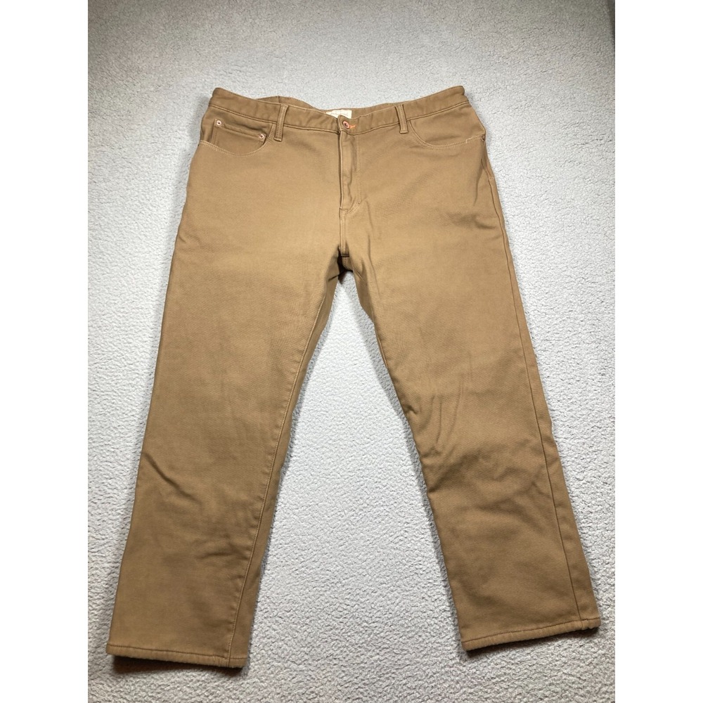 Original Weatherproof Vintage Pants Men's 42x30 Brown Fleece Lined Regular Fit